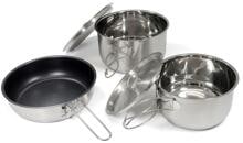 Origin Outdoors Non-Stick Edelstahlkochset, 3-teilig