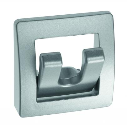 Wandhaken mit ausklappbaren Haken, 6x6cm, silber
