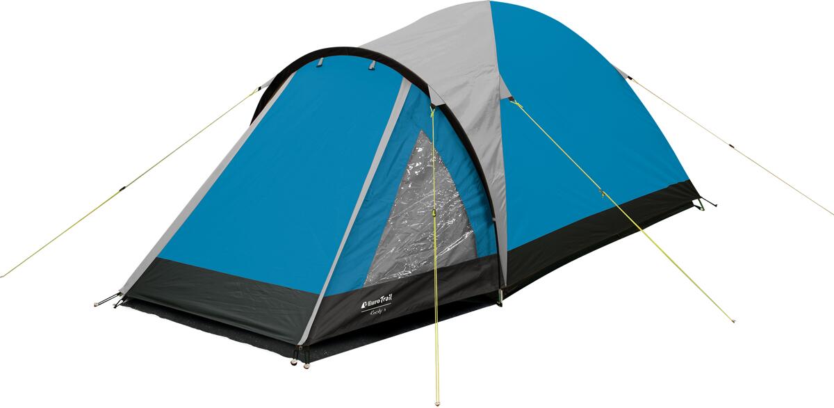 EuroTrail Rocky Kuppelzelt, blau/grau, 3-Personen
