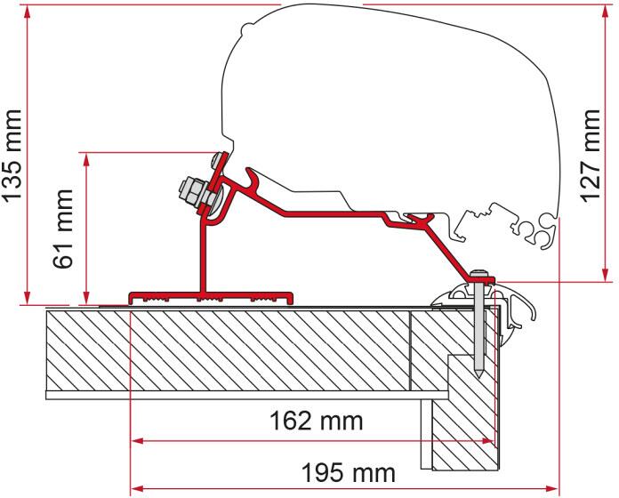 Fiamma F65/F80 Adapter für Caravan Roof 290