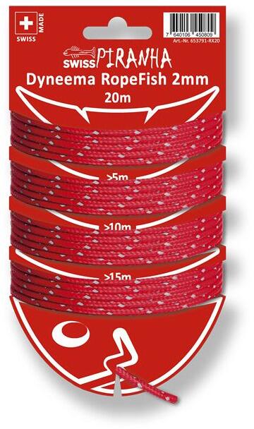 Swiss Piranha RopeFish Dyneema Zeltschnur 20m, 2mm, rot