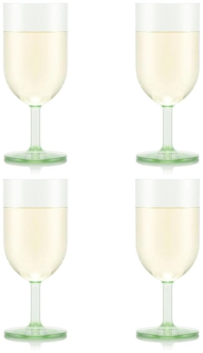 Bodum Oktett Gläser Set, 4 Stück, Kunststoff, Weißweingläser, pistachio