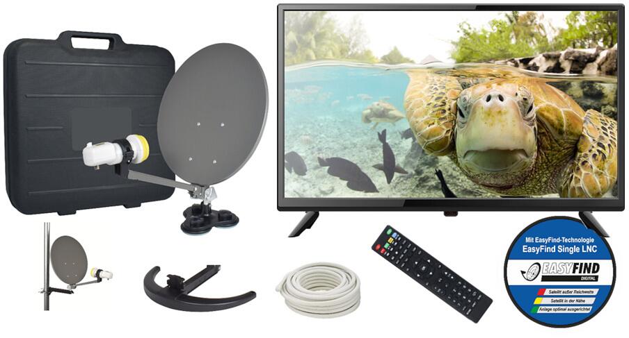 EasyFind Travel TV Camping Set Satanlage inkl. Easyfind TV 24"