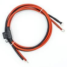 WATTSTUNDE Sicherungskabel für M8/Aderendhülse mit 20A Sicherung, 2x4mm², 1,5m, rot/schwarz