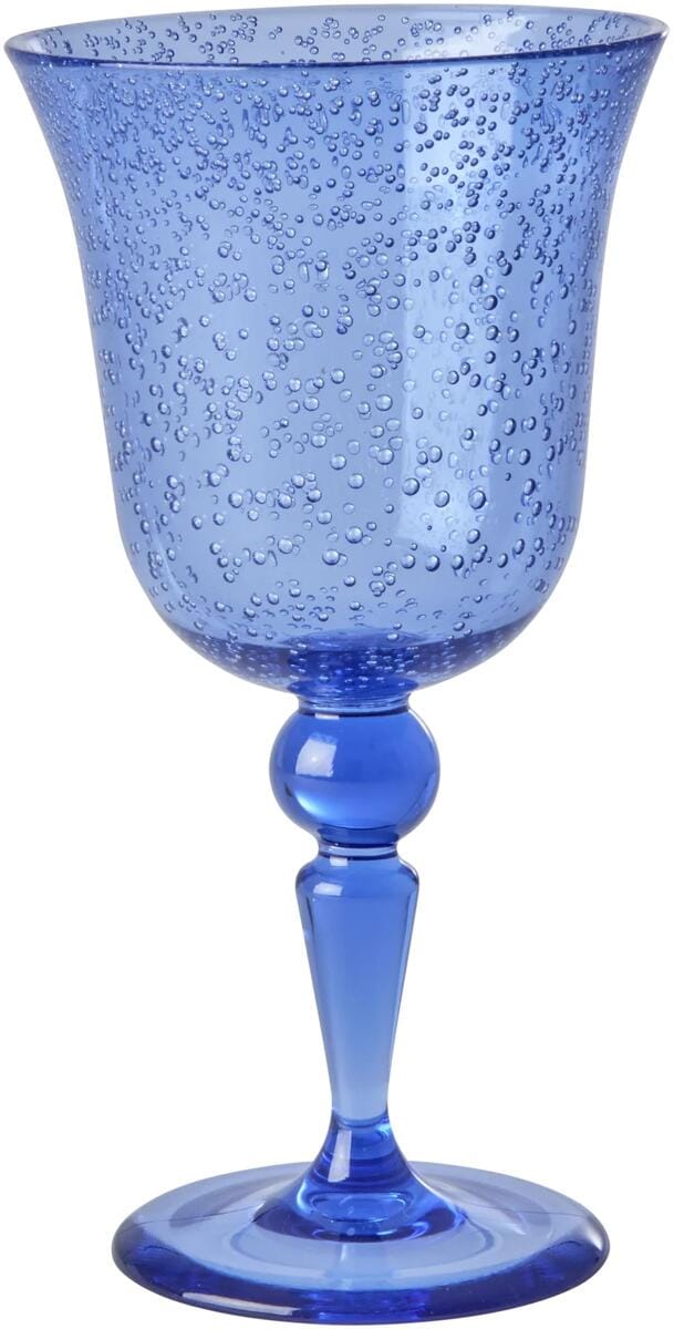 Rice Acryl Weinglas in Bubble Design, 360 ml, blau