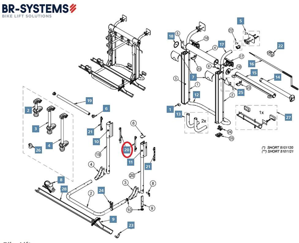 Radplatte Wagon - BR-Systems Ersatzteil Nr. 5101003 - für Bike Lift