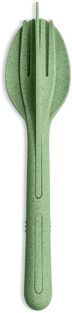Koziol Klikk Besteckset, 3-teilig, nature leaf grün
