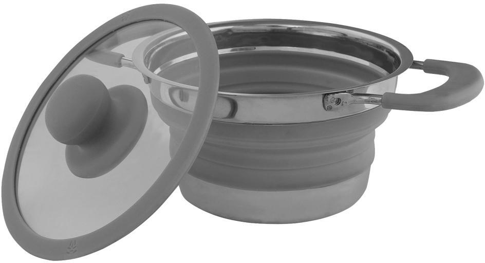 Eurotrail Pfanne mit Deckel, 1L, grau