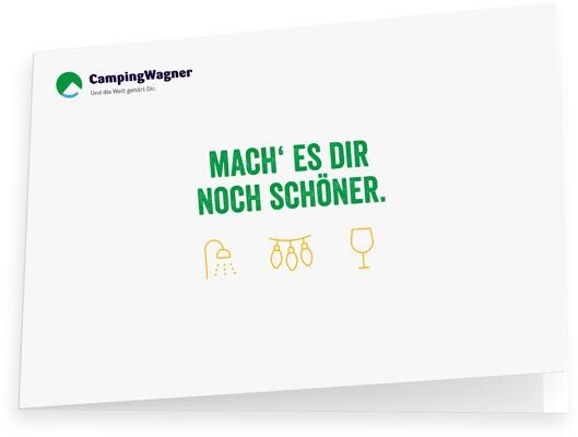 Camping Wagner Geschenkgutschein - Noch schöner - 250 ? per E-Mail zum Selbstdrucken