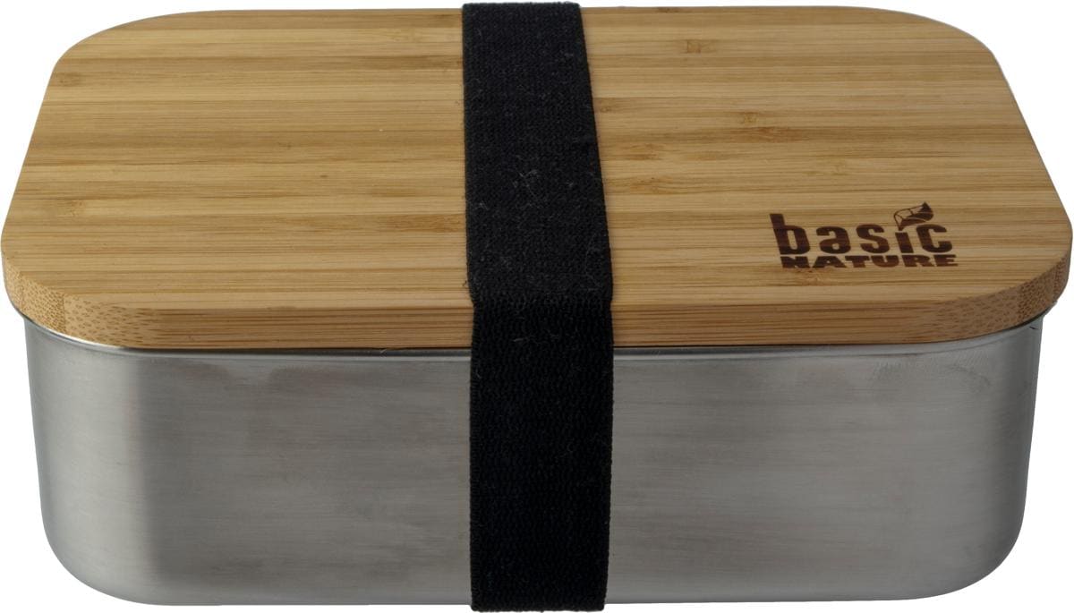 BasicNature Bamboo Lunchbox, Edelstahl, 1,2L