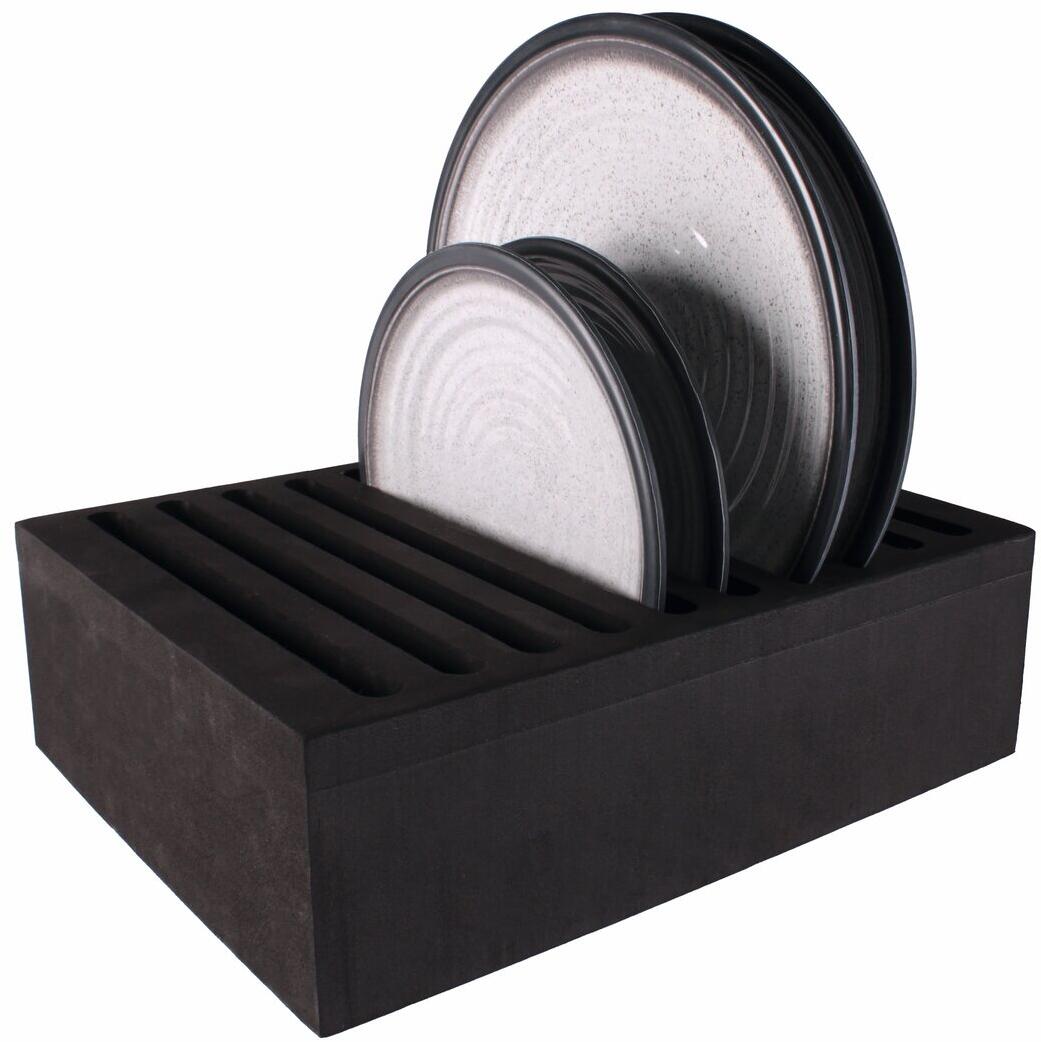 Contacto Telleretagere 3-stufig, Schwarz, Für Teller Von 27–30 Cm (11″), Aus Stahldraht, Schwere Ausführung – Höhe 48 Cm