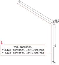 Spannstange + Stützfuß links für 3,1-4,4m Markisenlänge - Fiamma Ersatzteil Nr. 98670D01- - passend zu Fiamma Caravanstore 2013 / ZIP