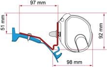 Fiamma F35 Adapter für Ford Custom/Capland/Cap Fun ab Bj. 2015-2018