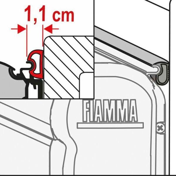 Fiamma Rain Guard Dichtband, Gr.S, 30m, Gummi, grau