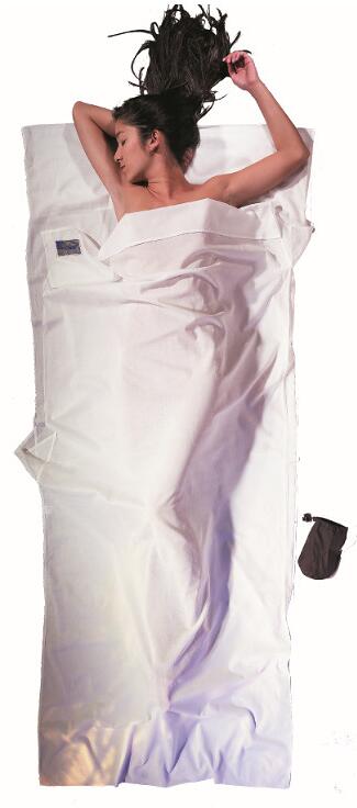 Cocoon Leicht-Reiseschlafsack, 220x90cm, ägyptische Baumwolle, weiß