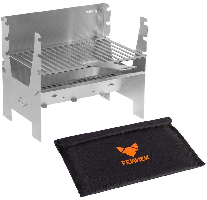 FENNEK Light mobiler Holzkohlegrill, Edelstahl