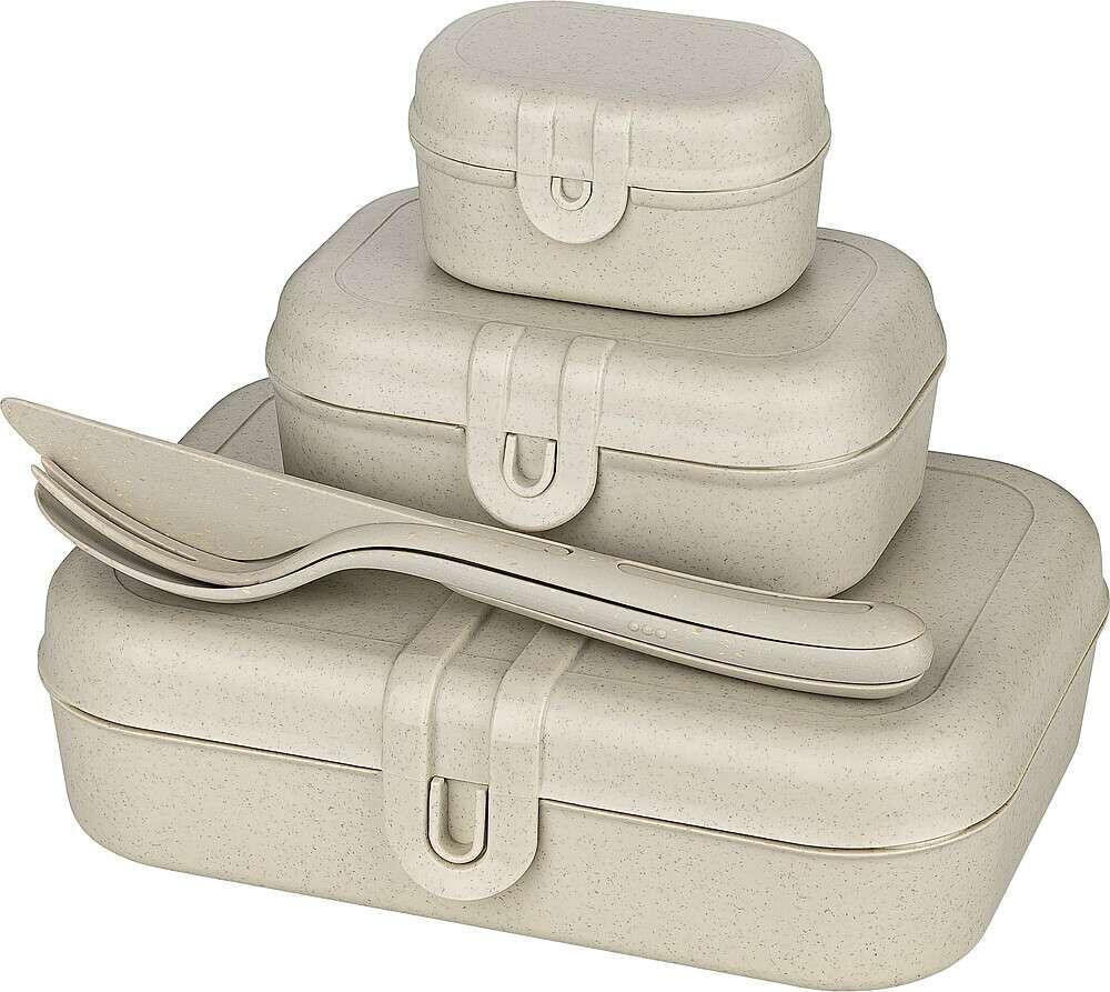 Koziol Pascal Ready Lunchbox inkl. Besteck, 4-teilig, sand