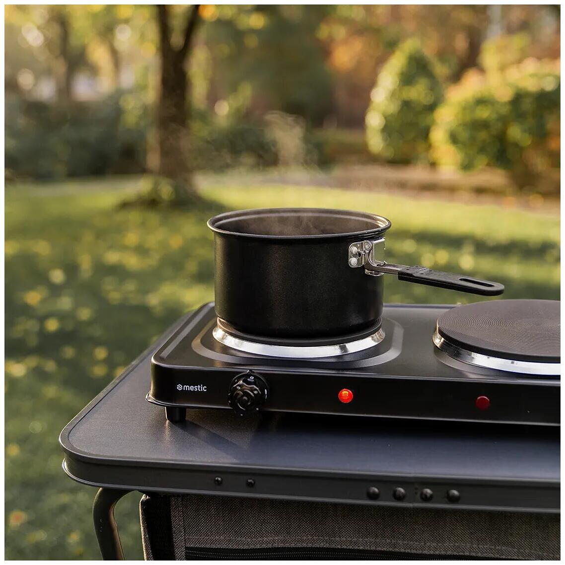 SIC Tragbarer Elektroherd 1500W – Gusseisen-Platte, Einstellbare Temperatur, Für Camping, Balkon & Reisen