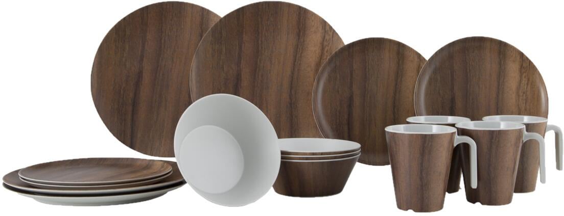 Gimex Nature Line Geschirrset, 16-teilig, Wood