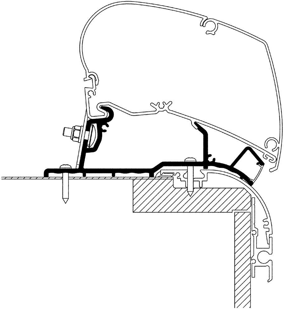 Thule Adapter Omnistor 9200/6300 für Hymer Eriba Nova 2020, 450cm bei ...