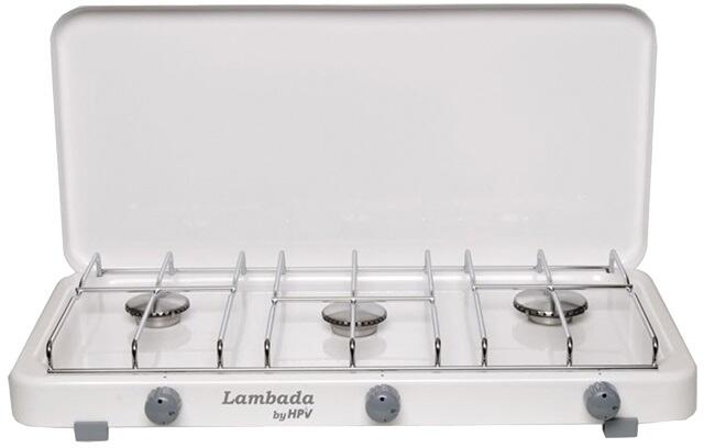 HPV Lambada Gaskocher, 3-flammig, 50mbar, weiß, Zündsicherung