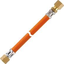 GOK Schlauchleitung Gas PS10bar, G1/4LH ÜM x RVS8, MS, orange