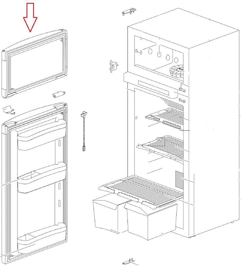 Gefrierfachtür - Thetford Ersatzteil Nr. 69154427R - N145 Repl New