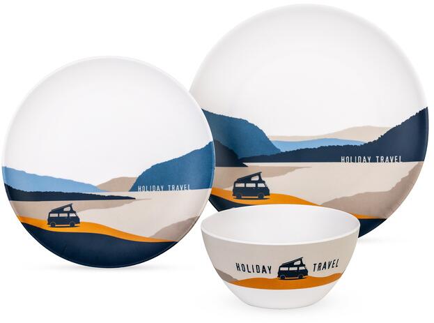 Holiday Travel Spirit Melamin Geschirr-Set, 6-teilig bei Camping Wagner Campingzubehör