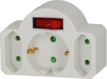 Brennenstuhl 3-er Schutzkontakt-Steckdosenadapter, weiß, mit Schalter