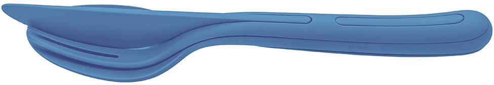 Koziol Klikk Pocket Besteckset, 3-teilig, strong blue