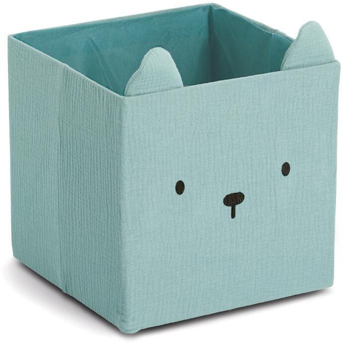 Zeller Bär Aufbewahrungsbox, Musselin, 28x28x28cm