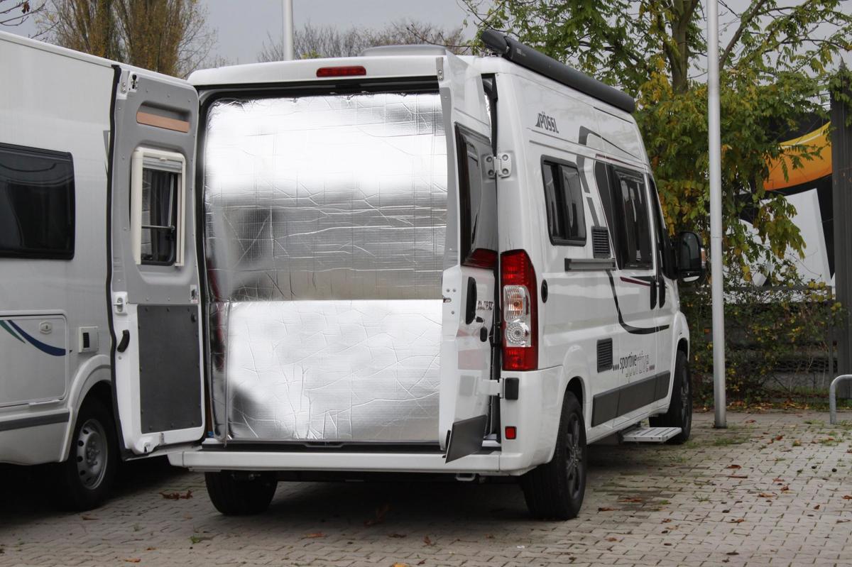 Hindermann Premio Hecktürisolierung, 1-teilig, für Fiat Ducato (H2) ab Bj. 07/2006, ohne Fensterausschnitt, hellgrau