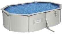 Bestway Hydrium Stahlwandpool Komplett-Set, inkl. Sandfilteranlage, oval, grau