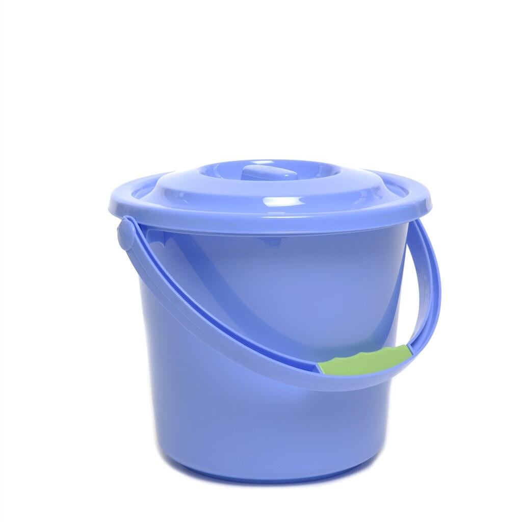 WC-Eimer mit Deckel, blau, 5L