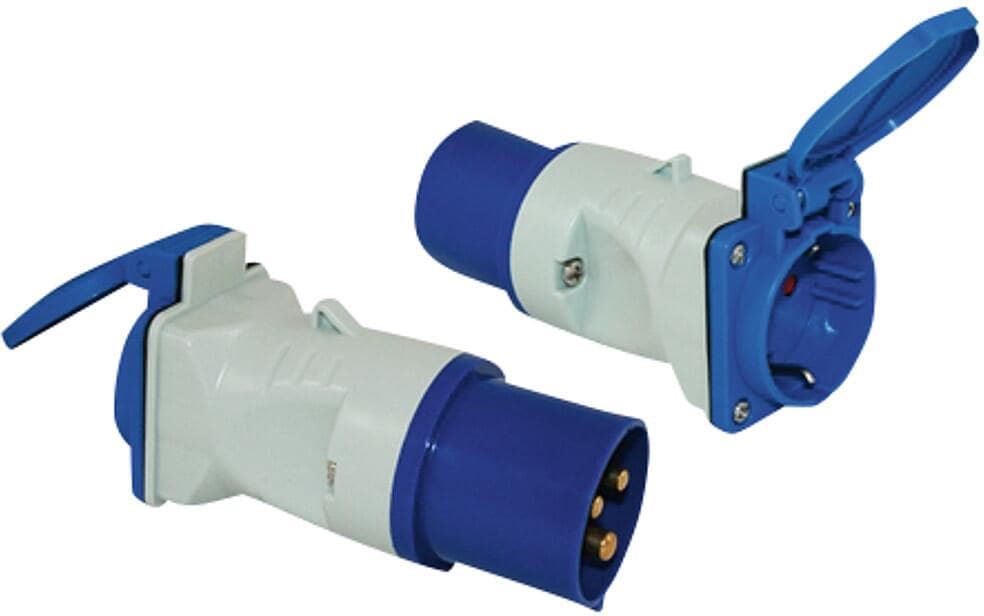 HABA CEE 17 Stecker CEE-Schuko Adapter, blau/weiß