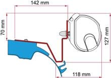 Fiamma F35 Adapter für Mercedes Westfalia Jules Verne Mercedes Vito bis Bj. 2014