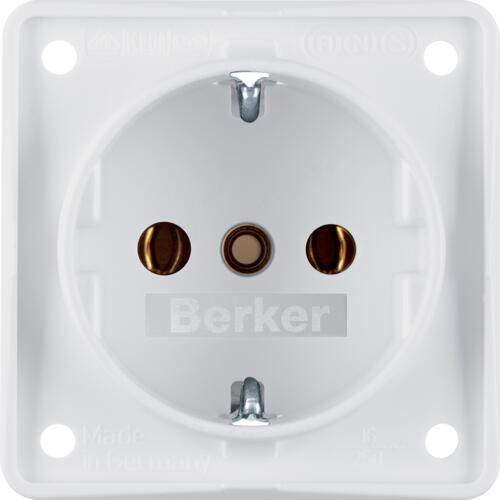 Berker Integro Flow Schuko Steckdose, 230V, Polarweiß