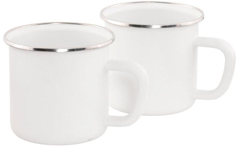 Outwell Delight Tasse, 2er Set, Emaille, weiß