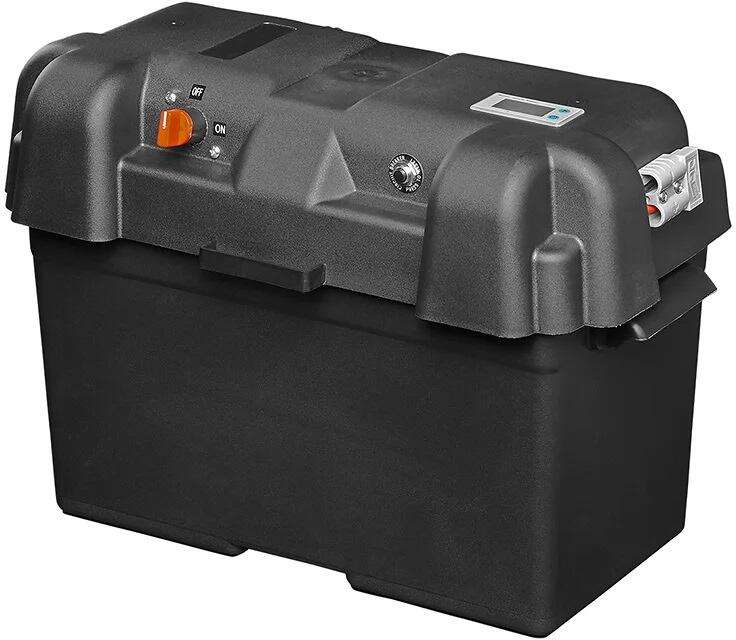 Pro Plus Batteriekasten, 2xUSB, 2xAnderson-Stecker, 1x12V-Stecker, Voltmeter, 35x18x23cm, schwarz