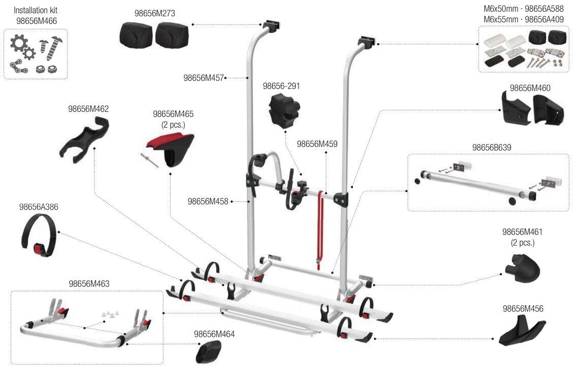 Endkappe Support Bar 2er Set Fiamma Ersatzteil Nr. 98656M461 fur Carry Bike Pro Pro C ab 2023 bei Camping Wagner Campingzubehor