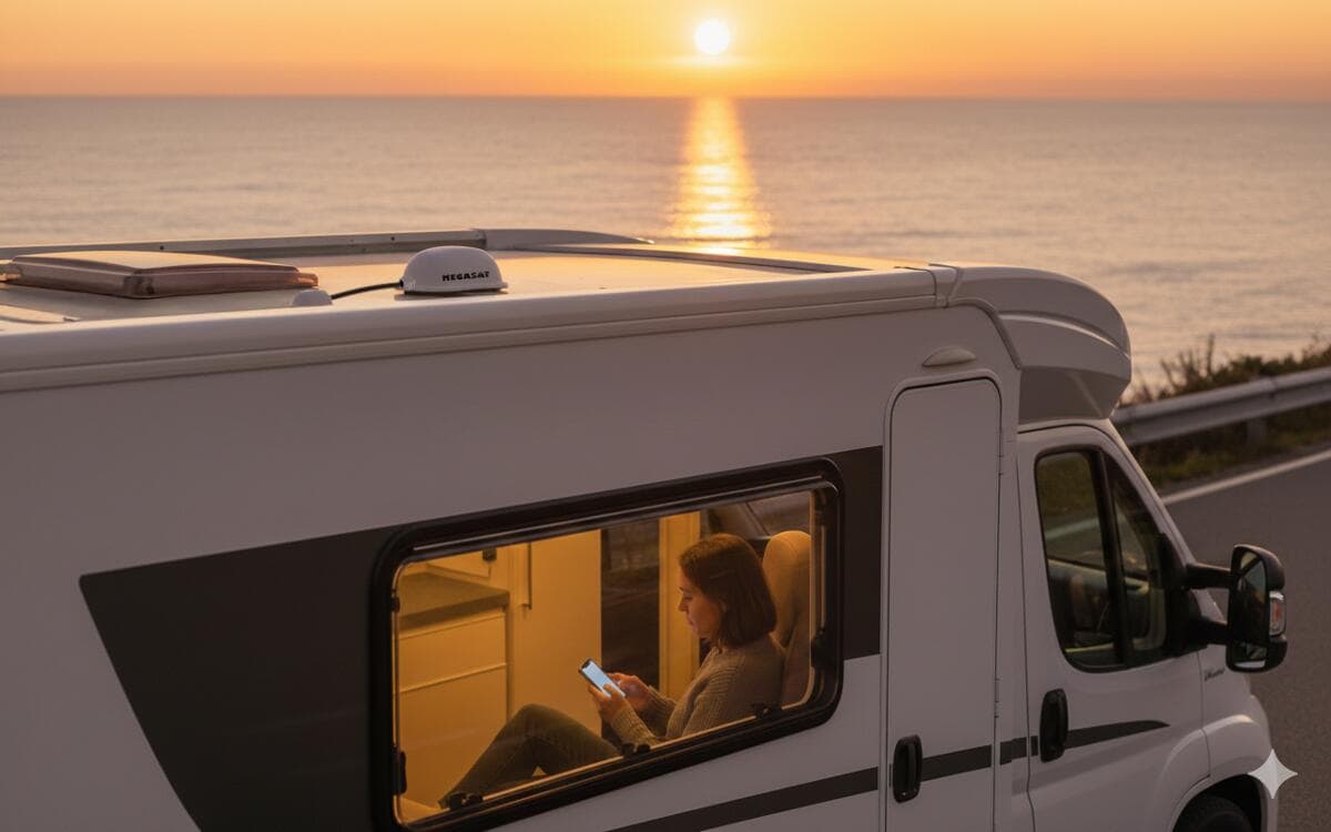 Megasat Camper Connected 5G eSIM Dachantenne mit Router bei Camping ...