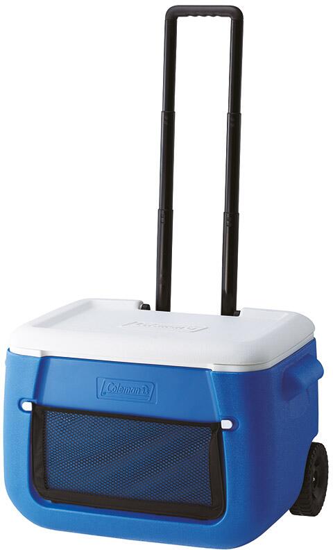 Coleman 50QT Polylite Wheeled Mesh Kühlbox, 46L, 67x43x43cm, blau