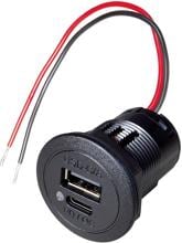 FAWO Power-USB-C/A Doppelsteckdose, 12/24V, mit LED
