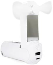 Origin Outdoors Mini-Ventilator 4 in 1, Powerbankfunktion, LED-Leuchte, weiß