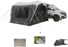 Outwell Cross PowerAir Busvorzelt, freistehend, 265x250cm, grau inkl. Schlafanbau, Bodenplane und Vorzeltteppich - Camping Wagner Edition