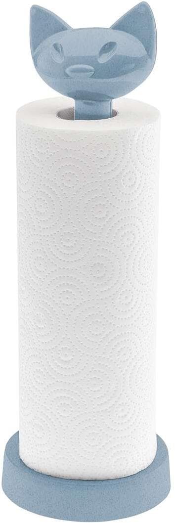 Koziol Miaou Küchenrollenhalter, nature flower blue