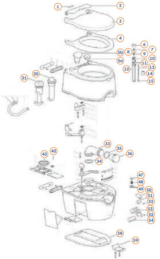 Pumpe, elektrisch - Thetford Ersatzteil-Nr. 9240207 - für Porta Potti 565, grau
