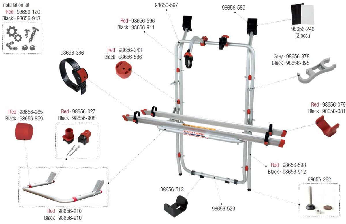 Montagesatz Rot Fiamma Ersatzteil Nr F R Carry Bike Opel Vivaro Bei Camping