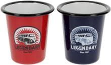 VW Collection Emaille Becher, 2er Set, 310ml, rot/blau