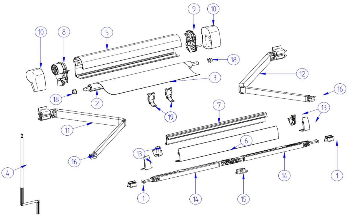 Gelenkarm-Endstück - Thule Ersatzteil Nr. 1500602754 - für Typ  